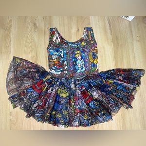 EXCELLENT USED CONDITION WILD RICH KIDS WRK STAINED GLASS ONE PCE TUTU SIZE 3/4